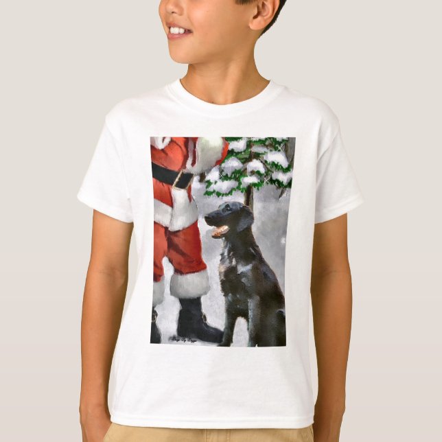 Camiseta Presentes de Natal para Retriever Revestidos Plano (Frente)