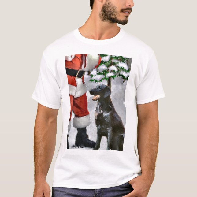 Camiseta Presentes de Natal para Retriever Revestidos Plano (Frente)