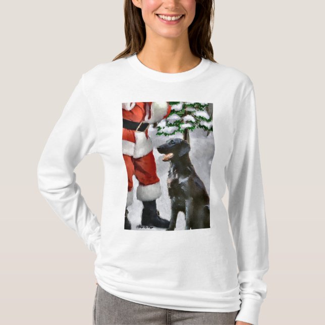 Camiseta Presentes de Natal para Retriever Revestidos Plano (Frente)