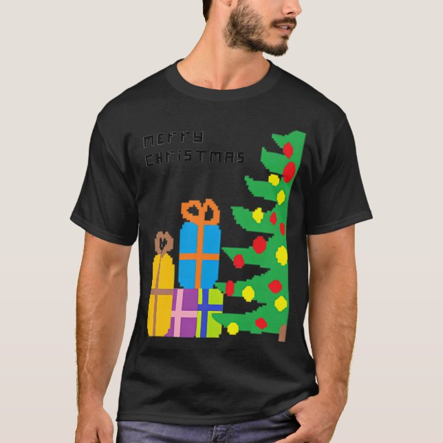 Camiseta Presentes de Natal Pixelados (Frente)