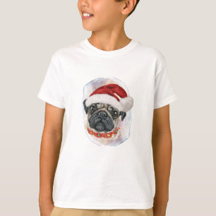 Camiseta Presentes de Natal Pug Para Amantes de Cachorros