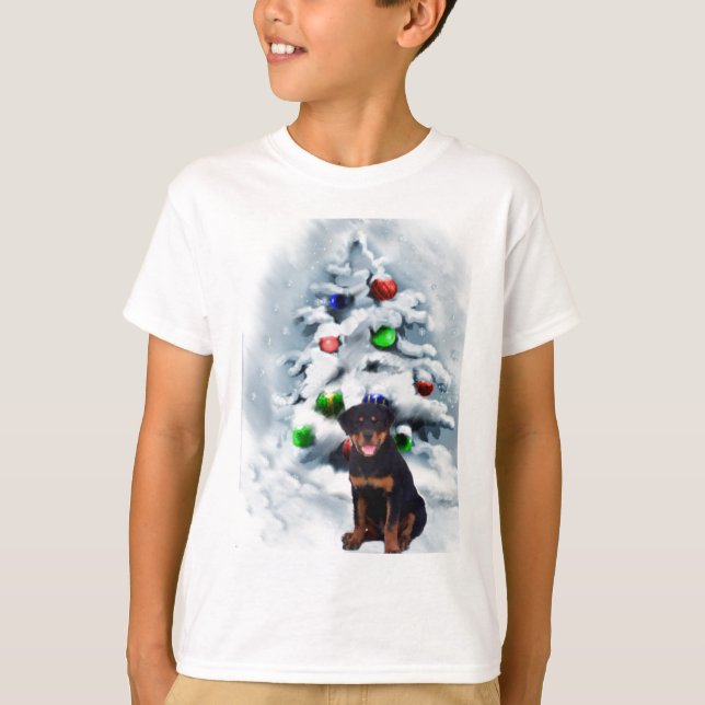 Camiseta Presentes de Natal Rottweiler (Frente)