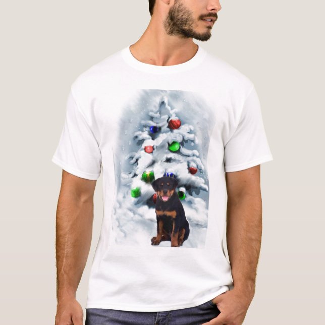 Camiseta Presentes de Natal Rottweiler (Frente)