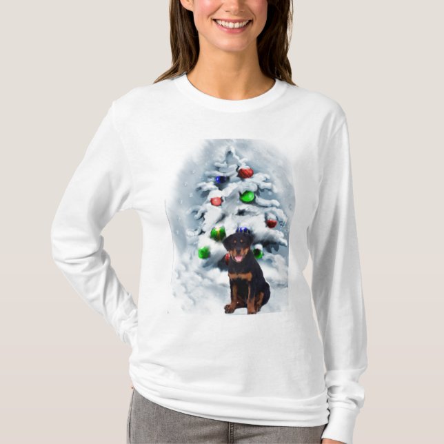 Camiseta Presentes de Natal Rottweiler (Frente)