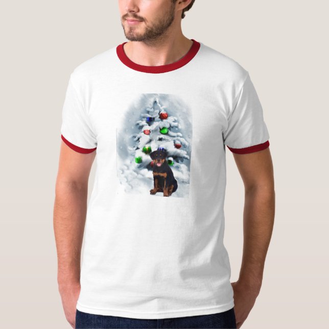Camiseta Presentes de Natal Rottweiler (Frente)