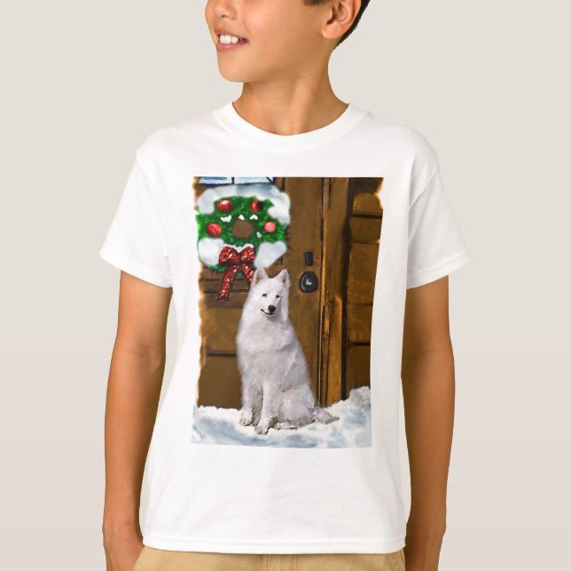 Camiseta Presentes de Natal Samoyed (Frente)
