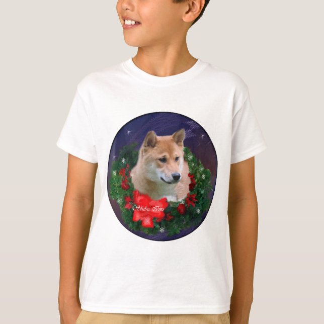 Camiseta Presentes de Natal Shiba Inu (Frente)