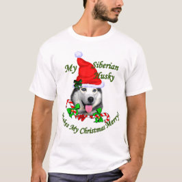 Camiseta Presentes de Natal Siberianos Husky