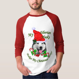 Camiseta Presentes de Natal Siberianos Husky