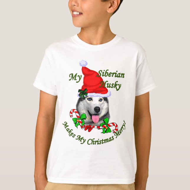 Camiseta Presentes de Natal Siberianos Husky (Frente)