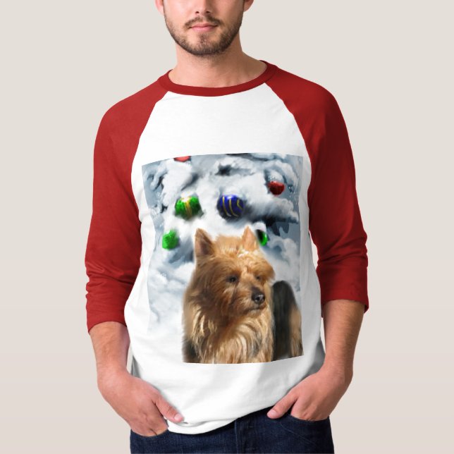 Camiseta Presentes de Natal Terrier australianos (Frente)
