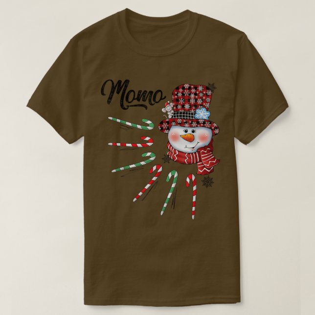 Camiseta Presentes de Natal Xadrez Vermelho Momo Boneco de  (Frente do Design)