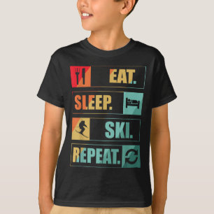 Camiseta Presentes de Neve de Esqui Vintage Retro Para Esqu