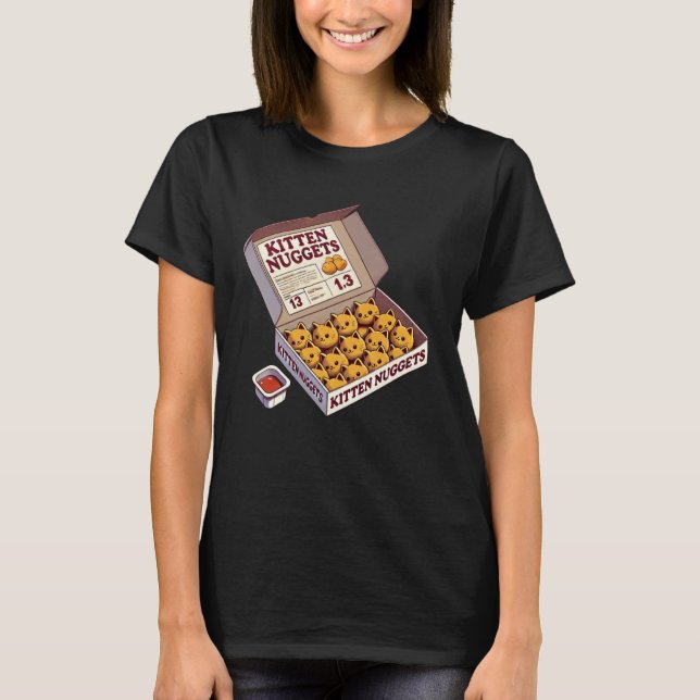 Camiseta Presentes de Nuggets de Comida para Gatos Amantes  (Frente)