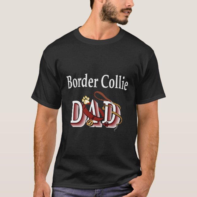 Camiseta Presentes de Pai de Collie de Borda (Frente)