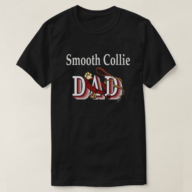 Camiseta Presentes de Pai de Collie Suave (Frente do Design)