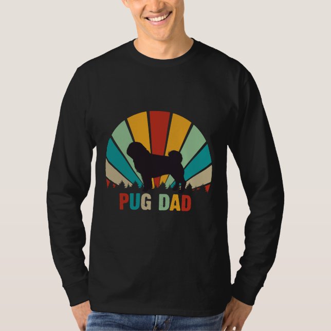 Camiseta Presentes de Pai de Pug Retroativo - Pai e x27;s D (Frente)