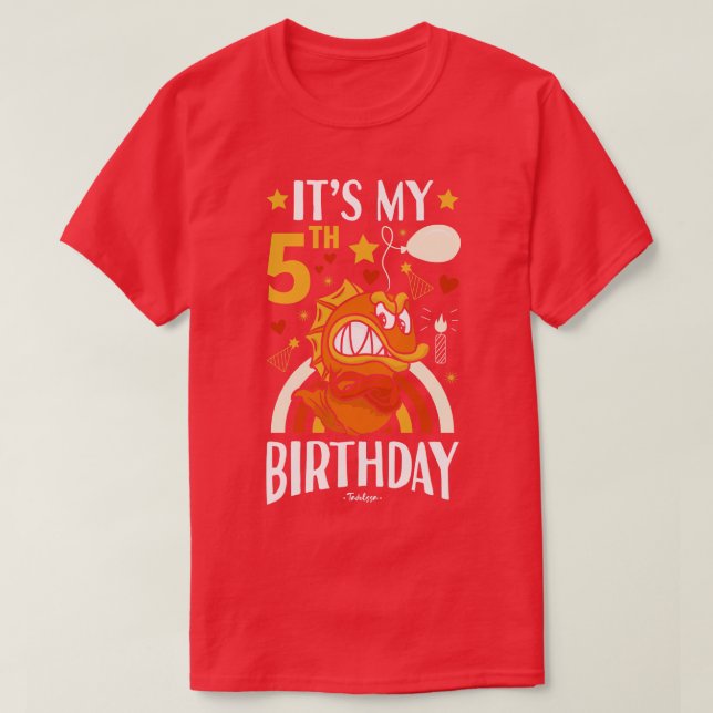 Camiseta Presentes de Peixe de Aniversário de 5 (Frente do Design)