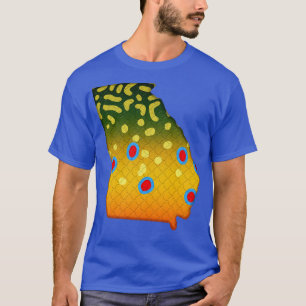 Camiseta Presentes De Pesca Do Mapa Estatal Da Geórgia De P