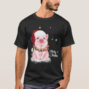 Camiseta Presentes de Pig Papai Noel Feliz Natal Pig Lover
