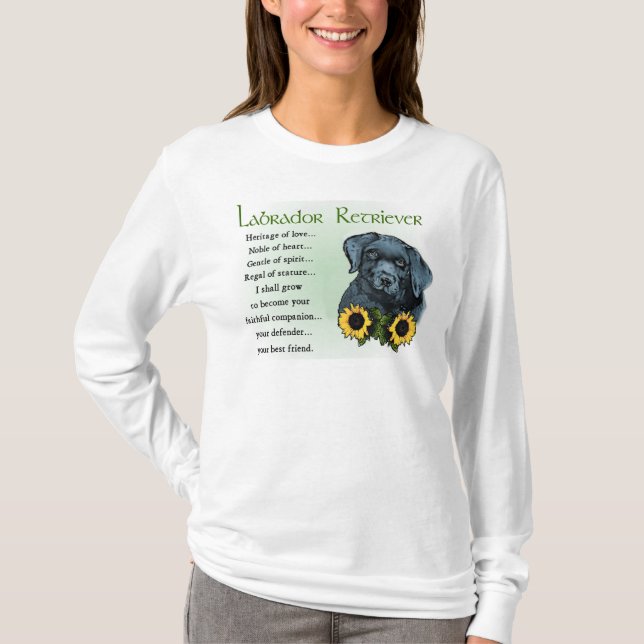 Camiseta Presentes de Puppy do Retriever Negro (Frente)