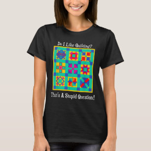 Camiseta Presentes de Quilters Citações Blocos Vintage Patc