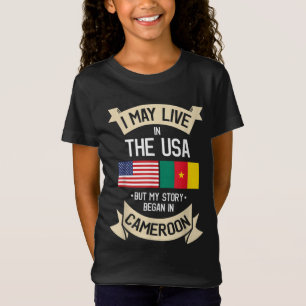Camiseta Presentes de Raízes Camarões americanos Flag EUA C