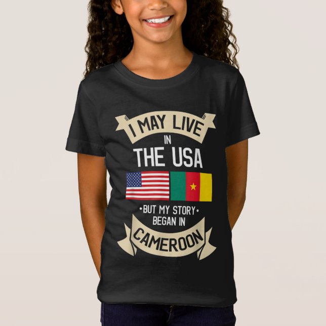 Camiseta Presentes de Raízes Camarões americanos Flag EUA C (Frente)