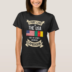Camiseta Presentes de Raízes Camarões americanos Flag EUA C