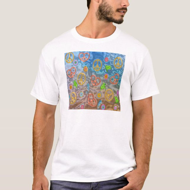 Camiseta Presentes de Roupa de vida no oceano Pacífico retr (Frente)
