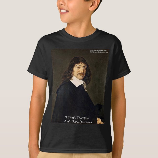 Camiseta Presentes de Sabedoria de Rene Descartes "Eu Penso (Frente)