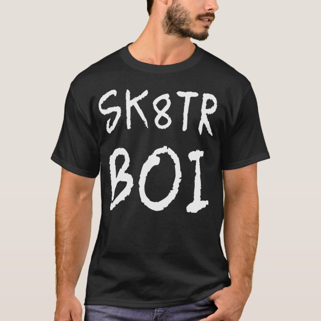 Camiseta Presentes De Skater Boi Sk8Tr Boy Para Cavaleiros  (Frente)