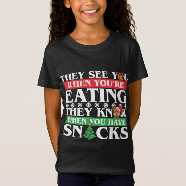 Camiseta Presentes de sobra de Cão - Yorkie Natal (Frente)