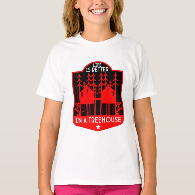 Camiseta Presentes De Treehouse Playhouse E Roupa (Frente)
