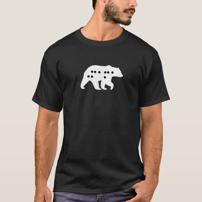 Camiseta Presentes de Trendy do Urso Visual Braille para a  (Frente)