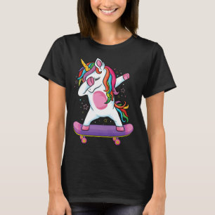 Camiseta Presentes de Unicórnio Fofo Patinando Patinador Un
