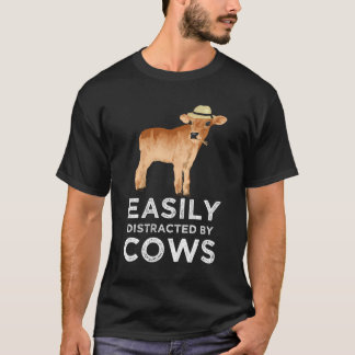 Camiseta Presentes De Vaca Para Mulheres Meninas Cute Facil