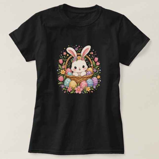Camiseta Presentes do Coelho de Páscoa Equipe de Caça ao Ov (Frente do Design)