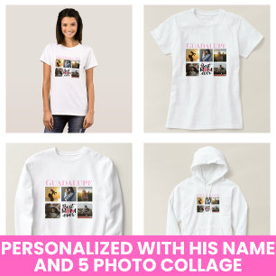 Camiseta Presentes do Dia das Mães Colagem de Fotos Rótulo 
