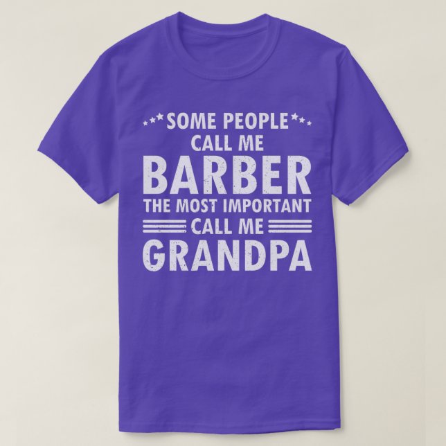 Camiseta Presentes do Dia de os pais Barber Grandpa (Frente do Design)