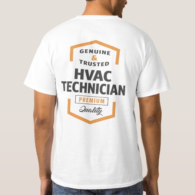 Camiseta Presentes do logotipo do técnico HVAC. (Verso)
