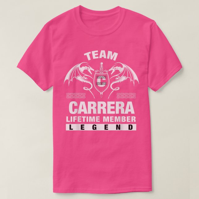 Camiseta Presentes do Membro de Vida da Equipe CARRERA (Frente do Design)
