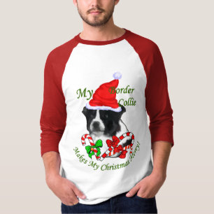 Camiseta Presentes do Natal de border collie