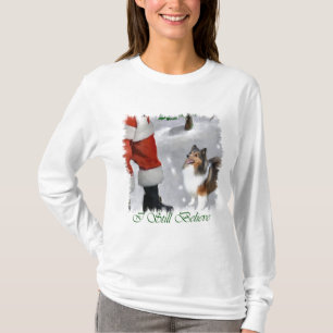 Camiseta Presentes do Natal de Sheltie do Sheepdog de