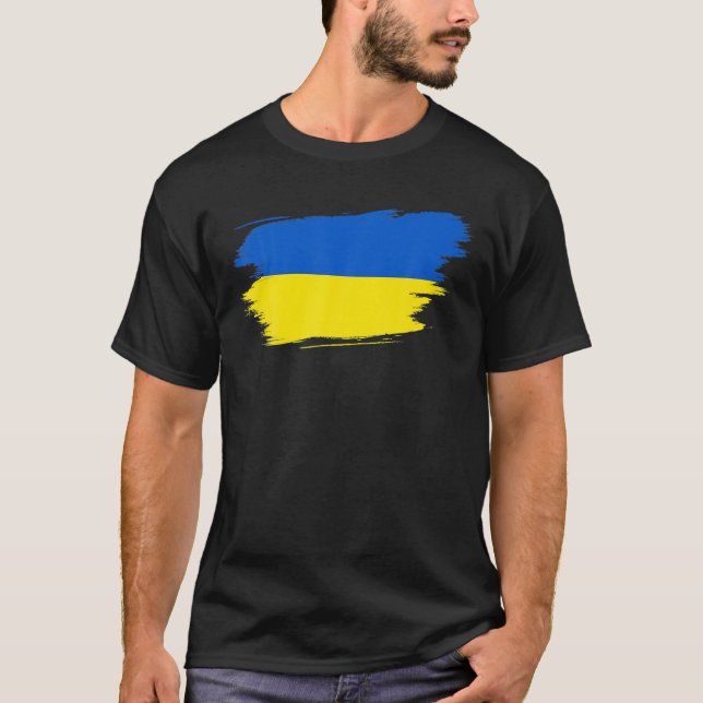 Camiseta Presentes do Orgulho de Bandeira ucraniano na Vint (Frente)