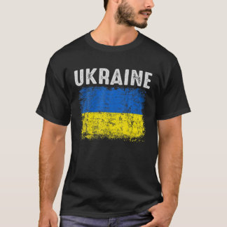Camiseta Presentes do Orgulho de Bandeira ucraniano na Vint
