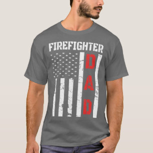 Camiseta Presentes do Pai de bandeira do Bombeiro Dia de os