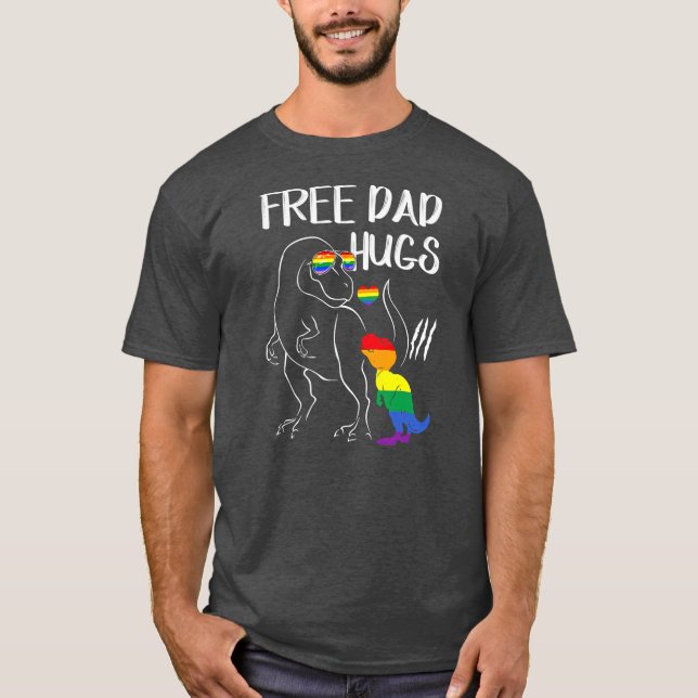 Camiseta Presentes do Pai LGBT do Orgulho LGBT Dinossauro R (Frente)