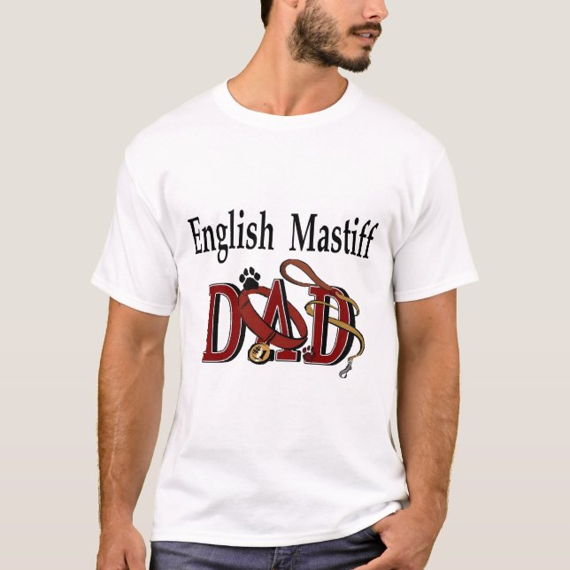 Camiseta Presentes do Pai Mastiff Inglês (Frente)