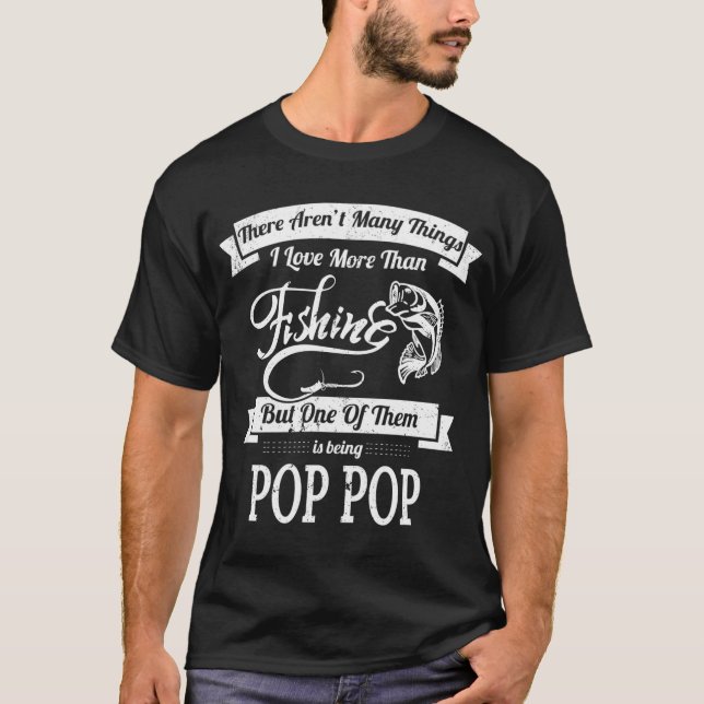 Camiseta Presentes do Pop Pop de Adorar Pescar (Frente)